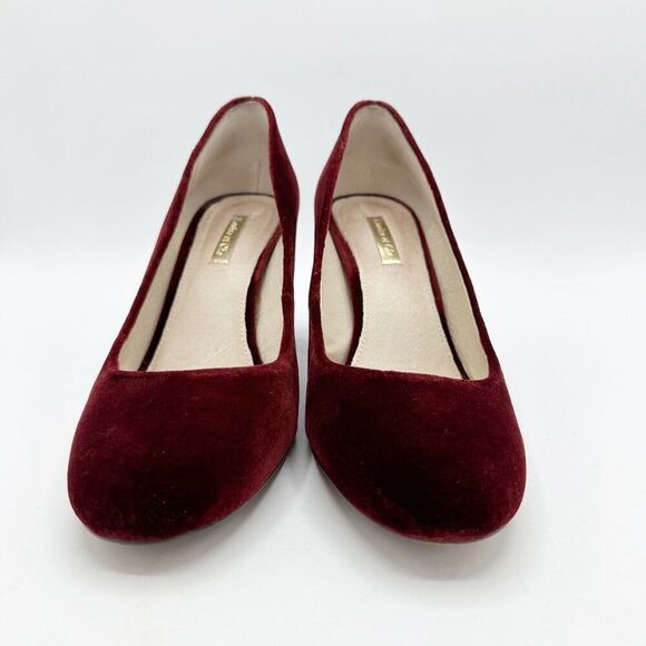 Louise Et Cie‎ Trending Burgundy Velvet Block Heel Pumps Size 8.5 - Picture 4 of 15